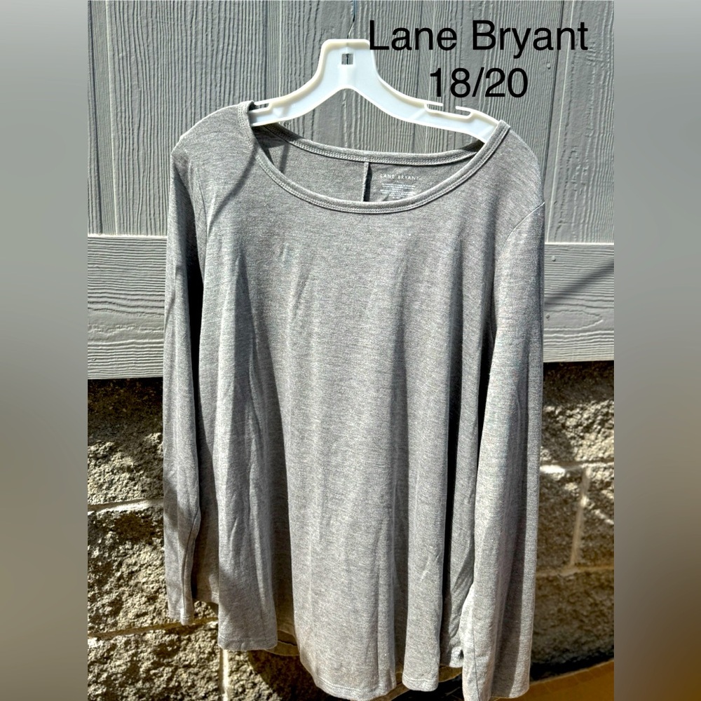 Lane Bryant Gray Relaxed Long Sleeve Hoodie